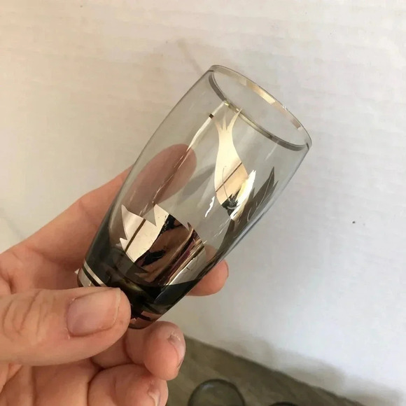 Vtg  Silver Overlay Shot Glasses - Picture 4 of 7